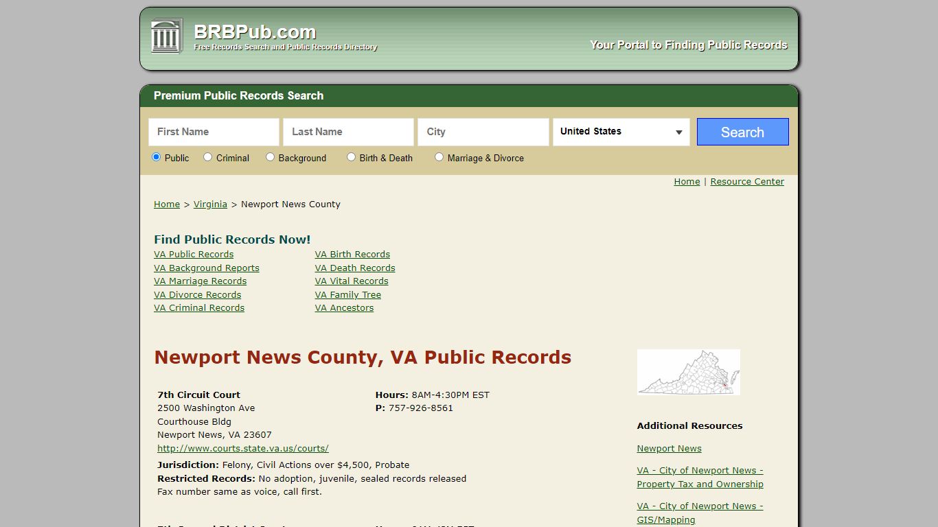 Newport News County Public Records | Search Virginia ...